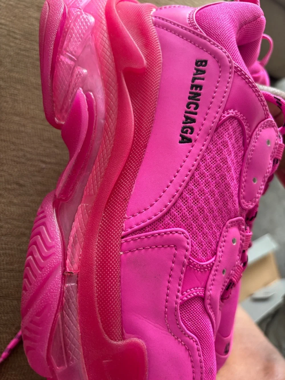 Balenciaga Hot Pink Chunky Athletic Sneakers - Picture 3 of 4